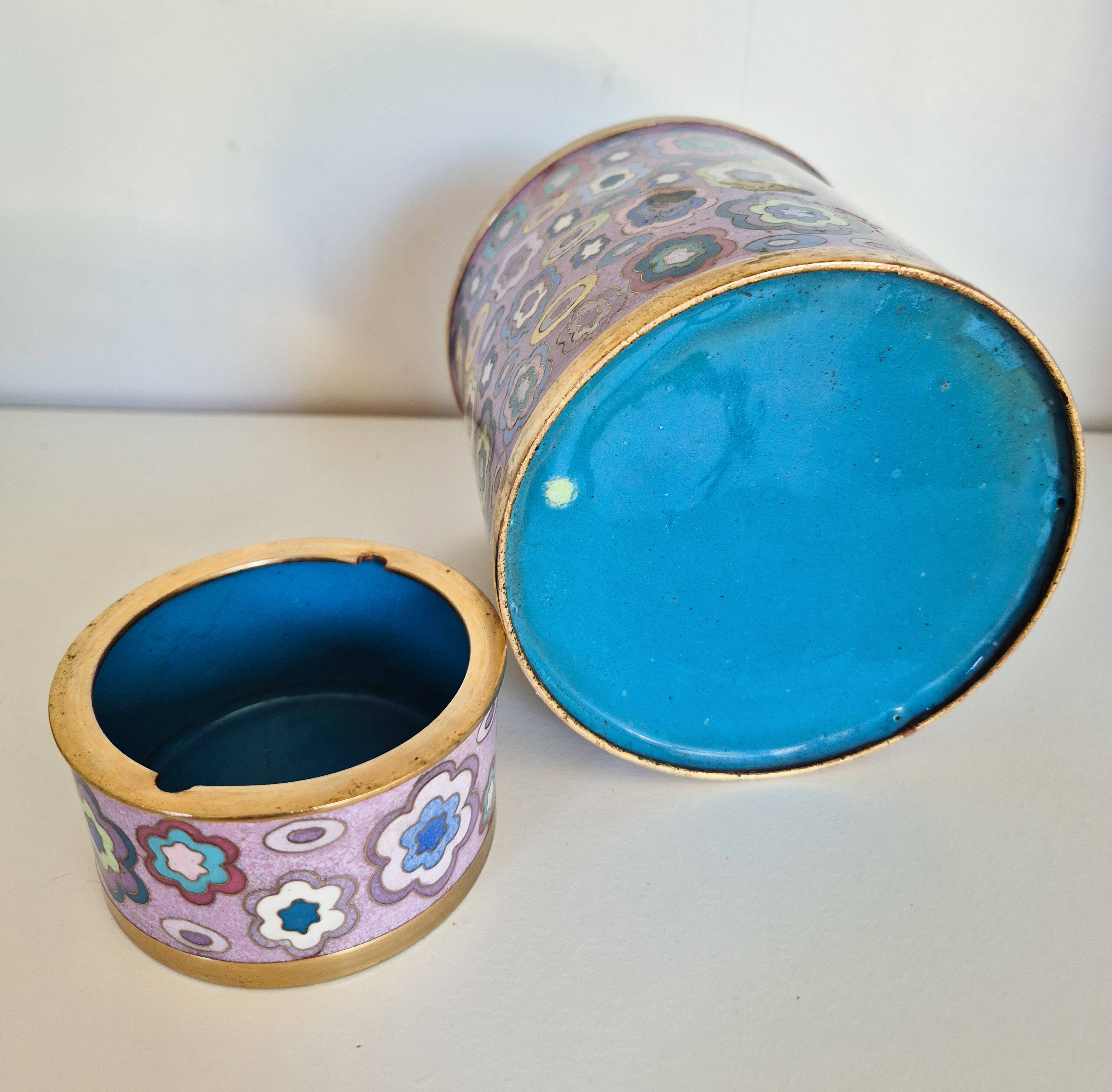 Tea pot Fabienne Jouvin, in cloisonné enamels and brass.