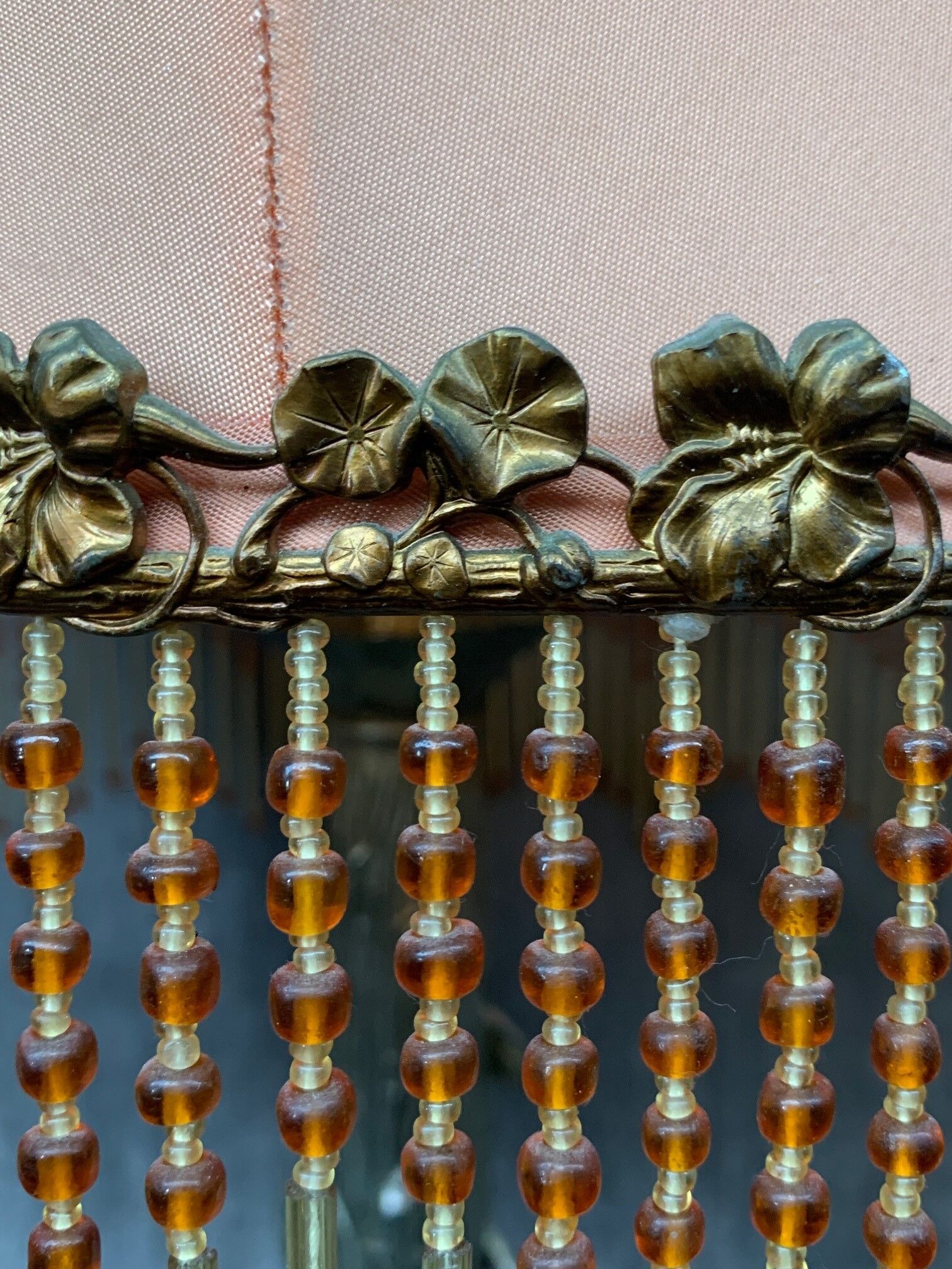 Art Nouveau style lamp, silver bronze