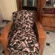 Convertible sofa and Art Deco armchair in Lelievre fabric.