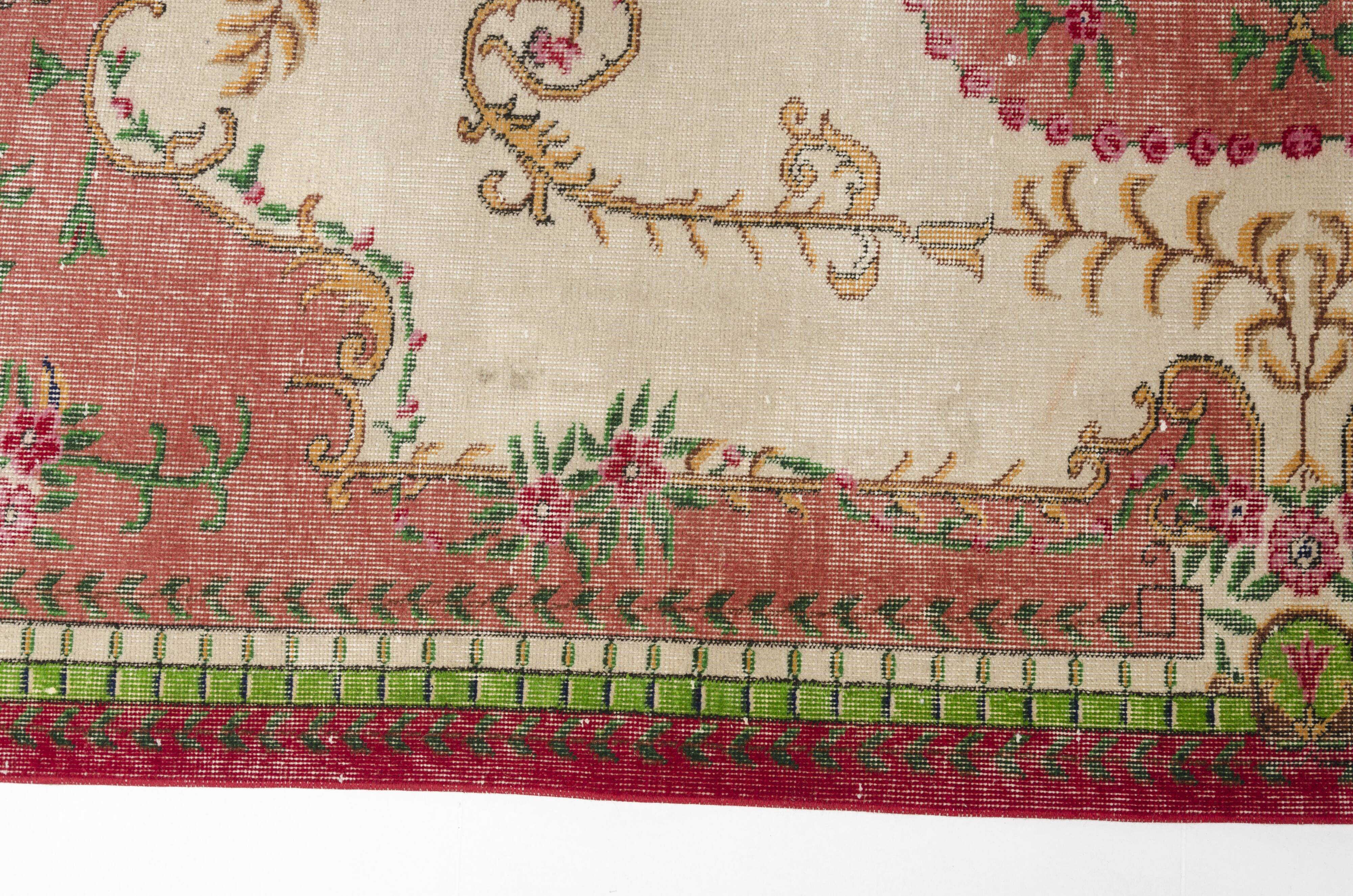Flower Design Oushak Turkish Floral Rug SKU 2645