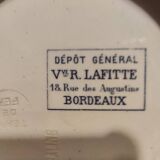 French vintage serving stand plate, R. Lafitte, Terre de Fer, Salins