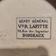 French vintage serving stand plate, R. Lafitte, Terre de Fer, Salins