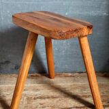 Solid wood tripod stool from the 50s