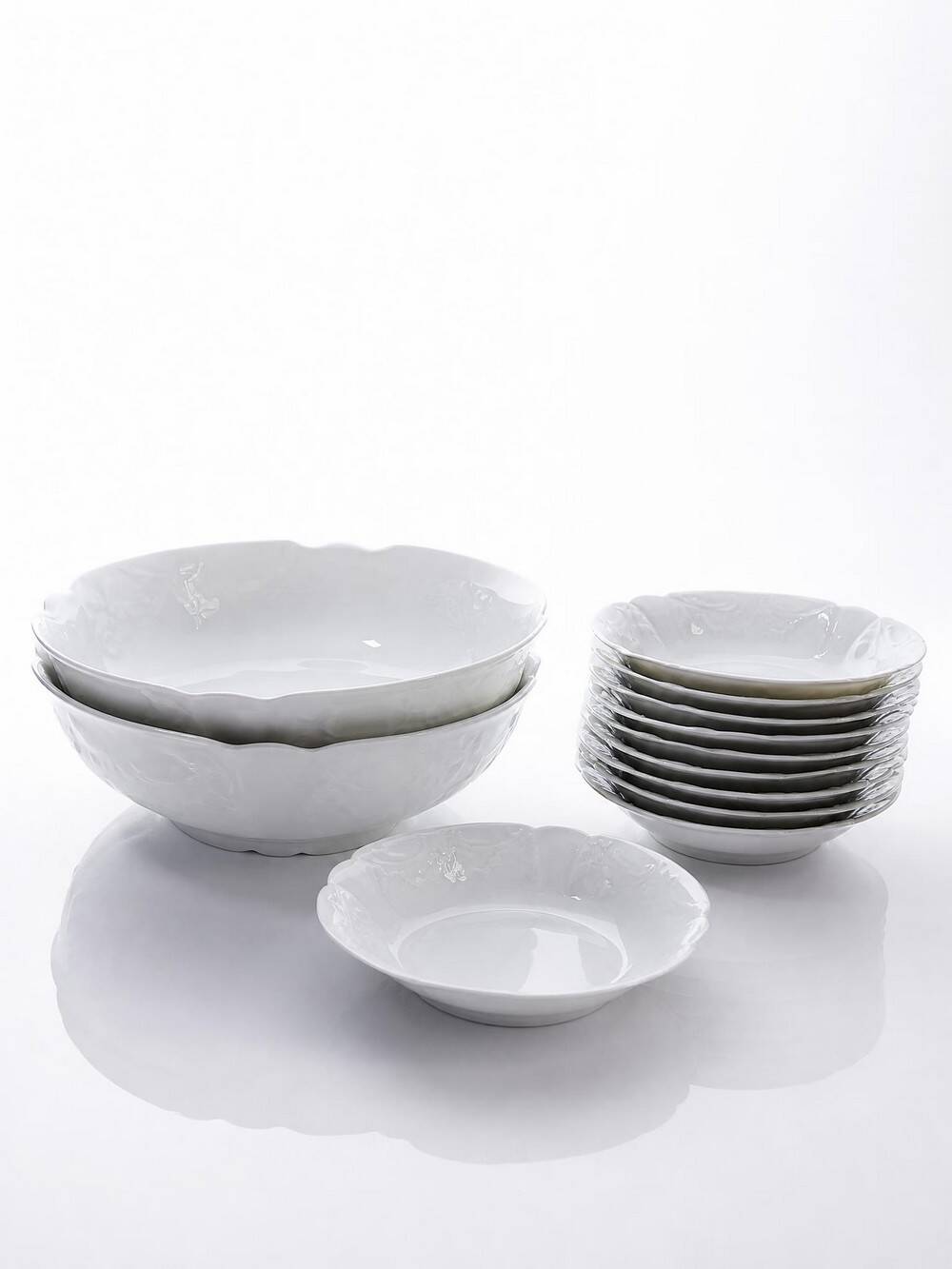 Dessert service Limoges L&Cie Lafarge 12 pieces white porcelain years