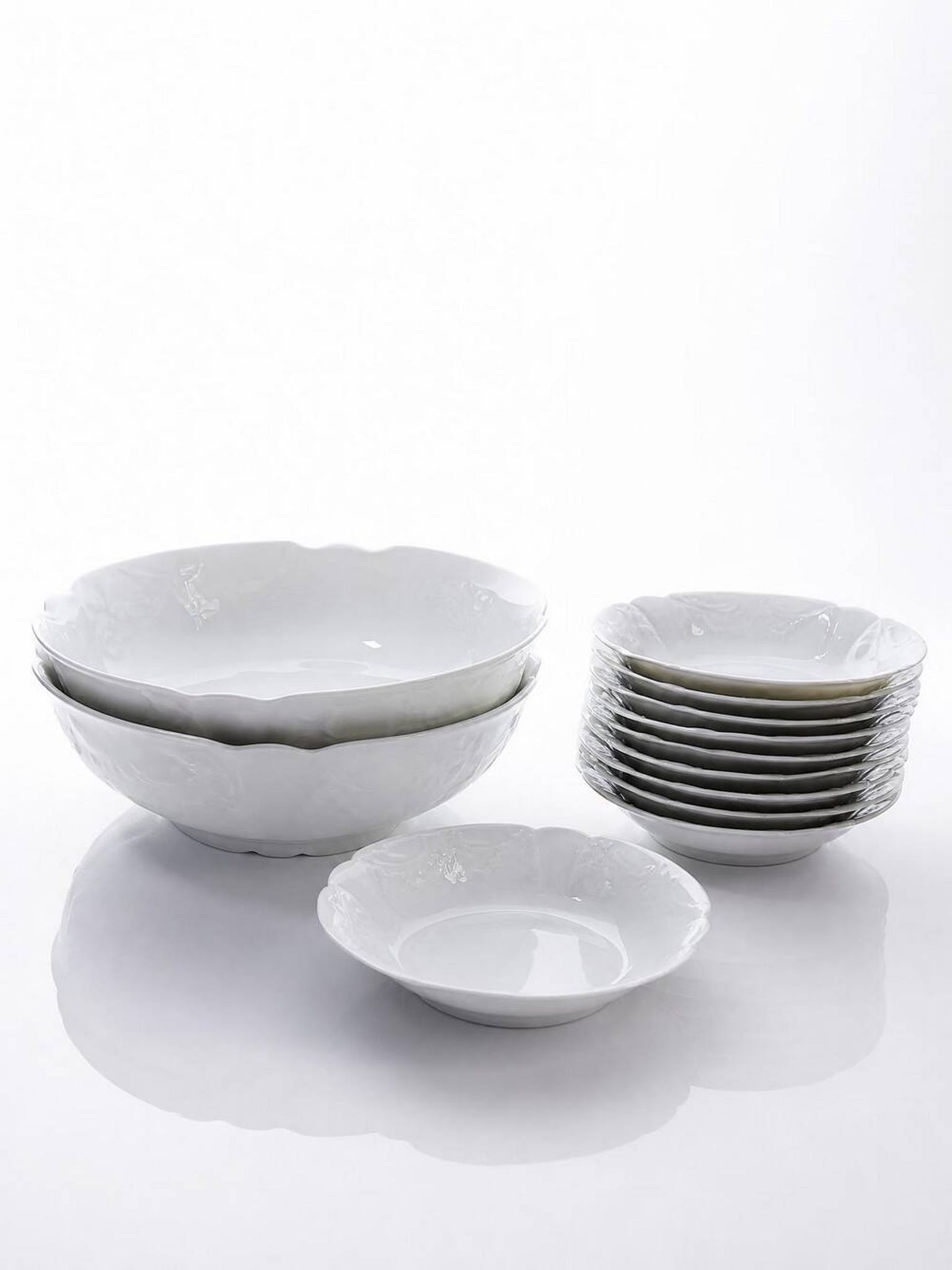 Dessert service Limoges L&Cie Lafarge 12 pieces white porcelain years