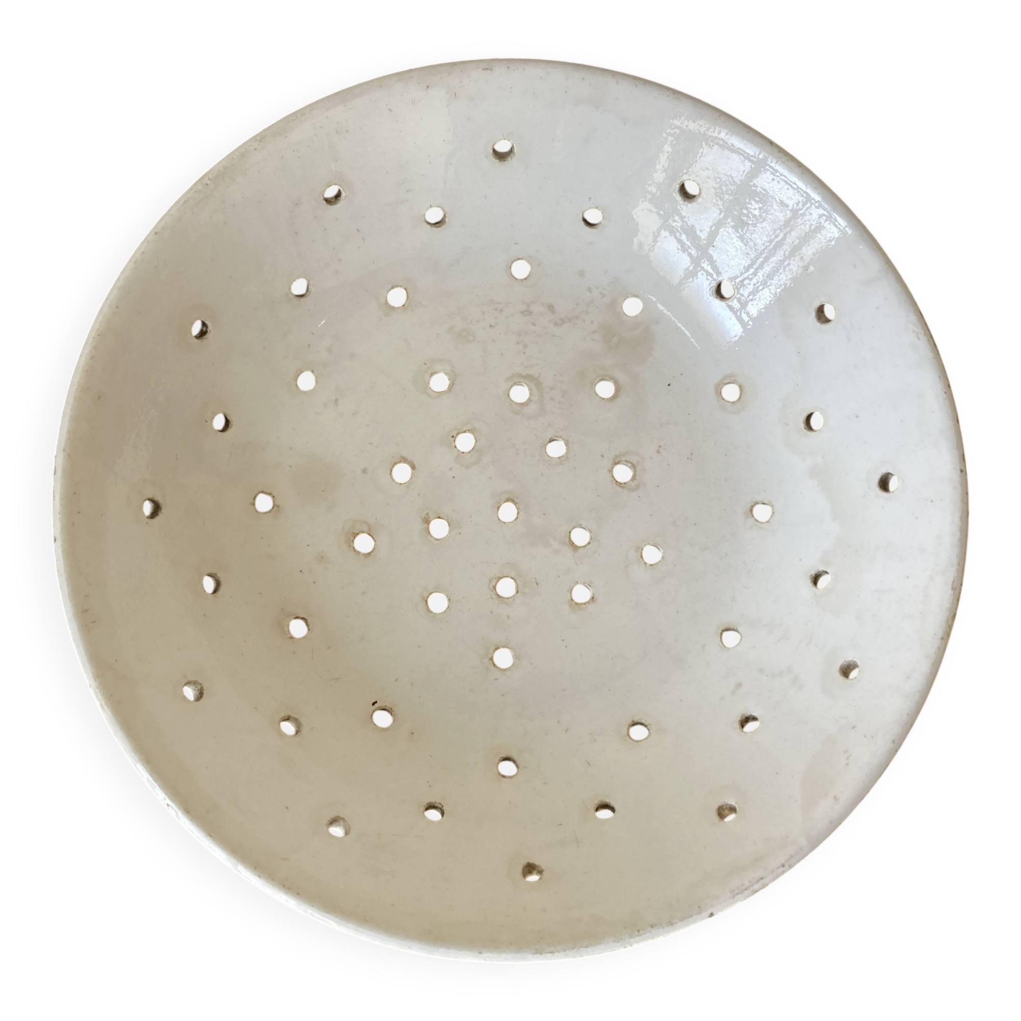 Country plate in ivory earthenware from Sarreguemines, serving dish 1900