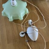 Suspension opaline vert d'eau