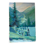 Signed cardboard painting