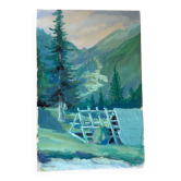 Signed cardboard painting