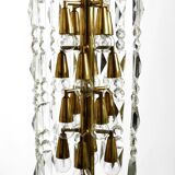 Lustre XL en cristal et laiton par Vereinigte Werkstätten