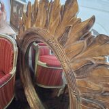 Vintage Italian sun mirror from the 1970s, diameter 1.4m.