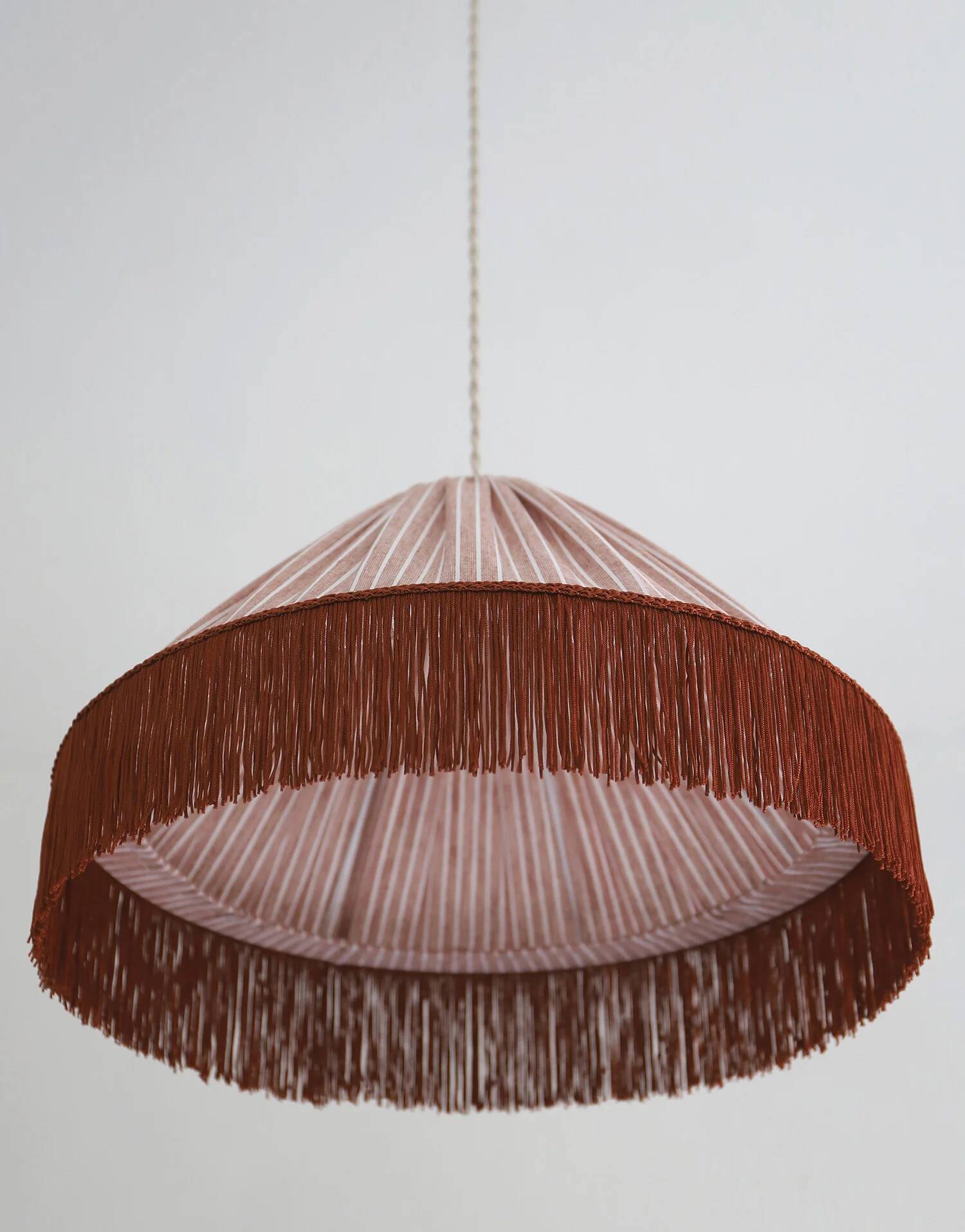 Beautiful suspension — earth stripes, bohemian fringes