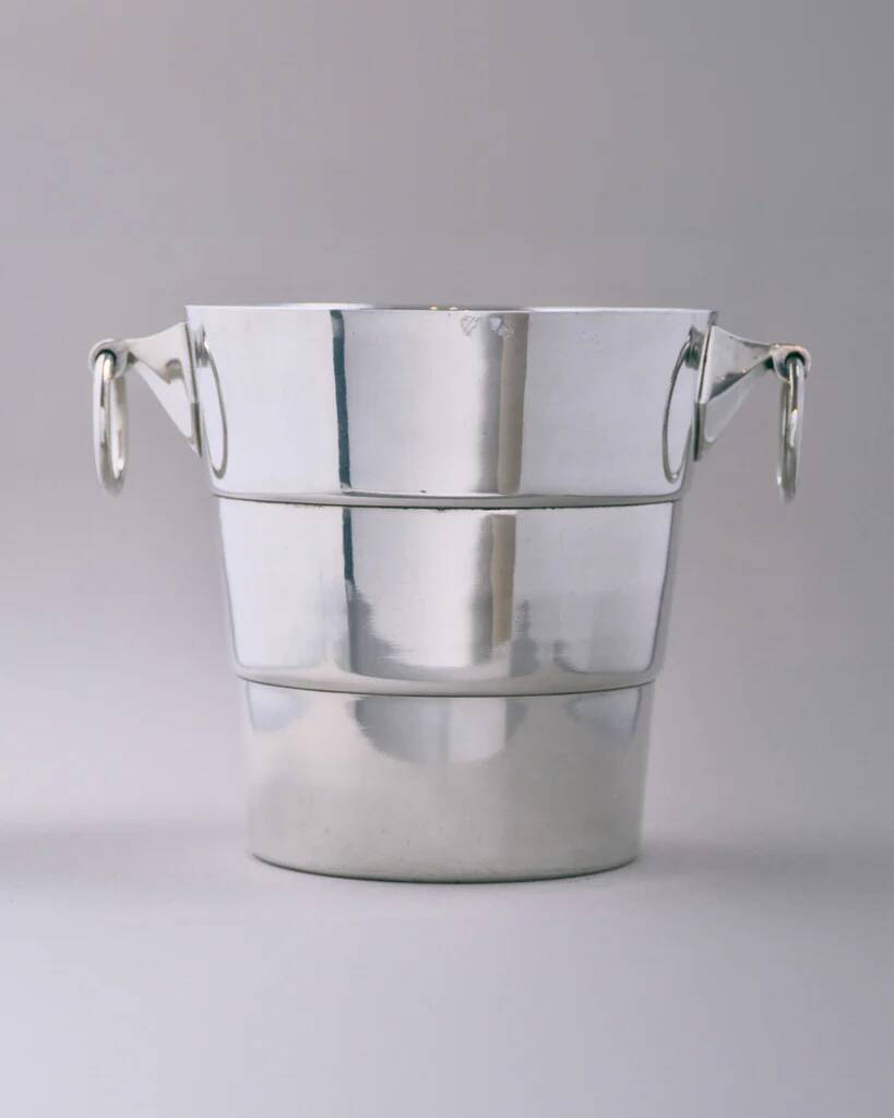 Art Deco silver-plated metal champagne bucket, 1930s