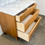Art Nouveau chest of drawers, marble washstand and mirror top, oak, 1910s