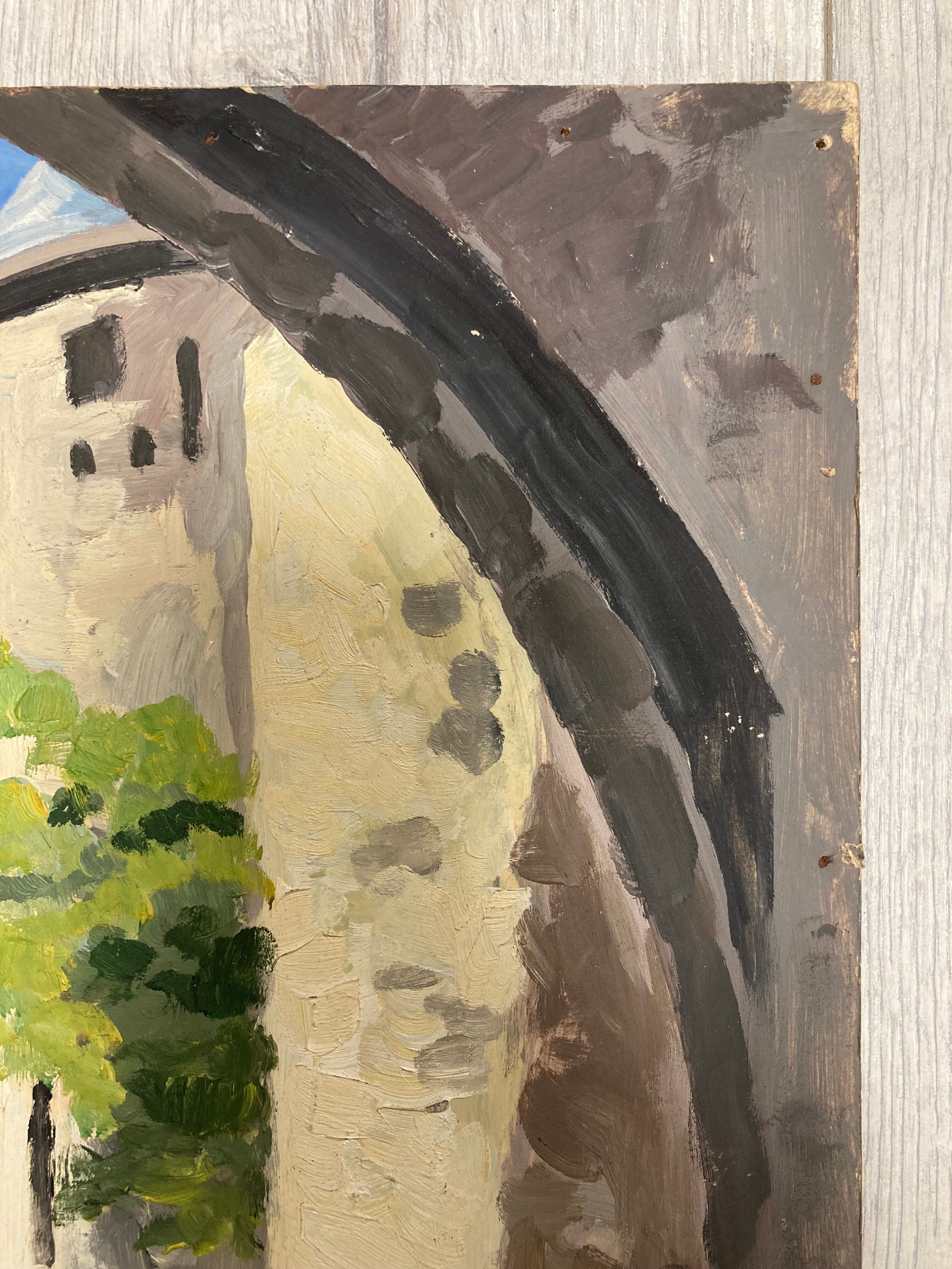 Oil on vintage panel