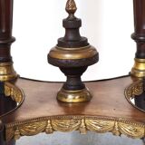 Napoleon III style side table in solid walnut, onyx top and details.