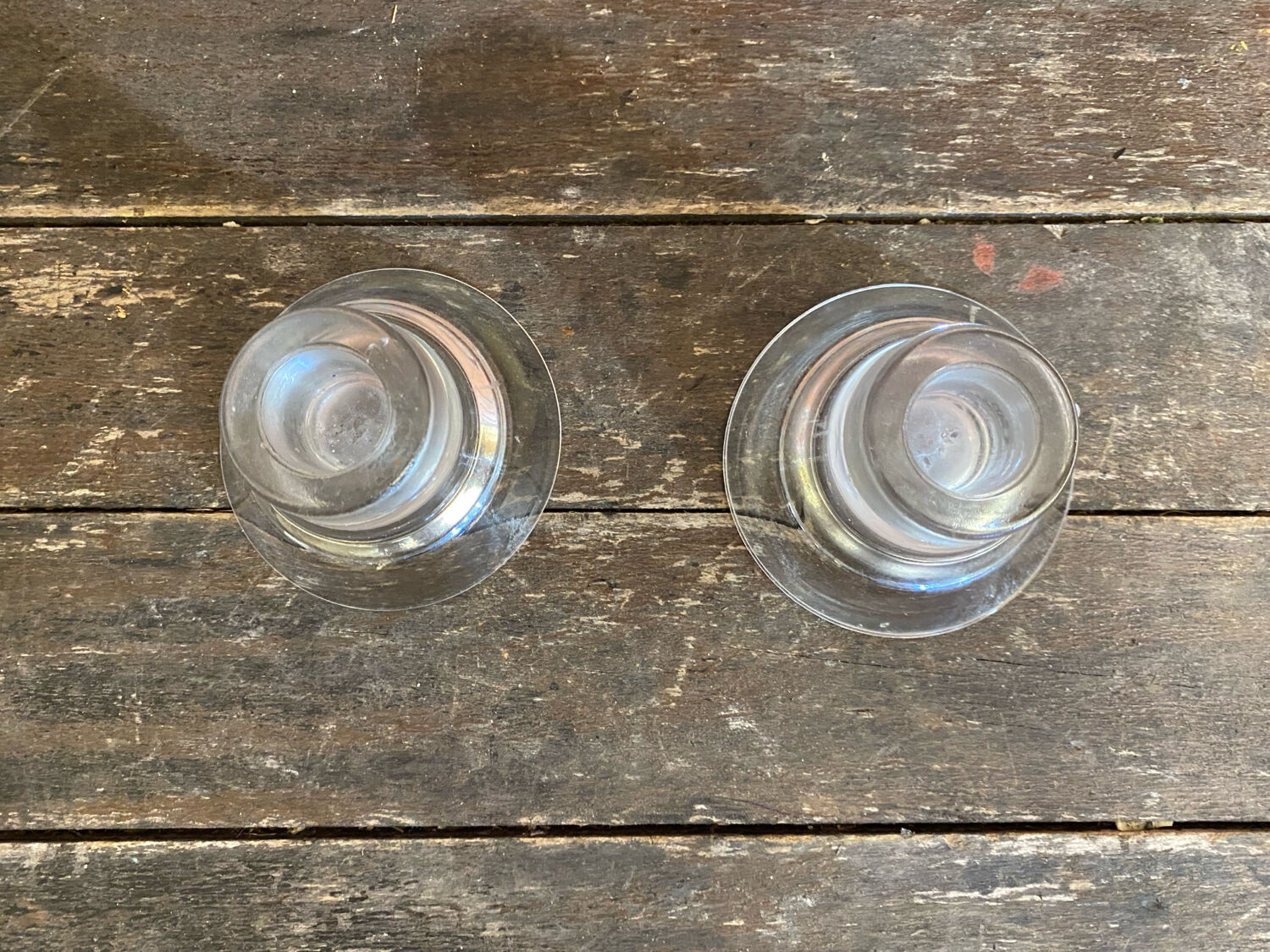 Pair of Candle Holders Design KNUT and MARIANNE HAGBERG Vintage Moulded Glass