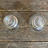 Pair of Candle Holders Design KNUT and MARIANNE HAGBERG Vintage Moulded Glass