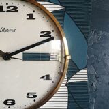 Vintage clock silent wall clock "Mervex blue white"