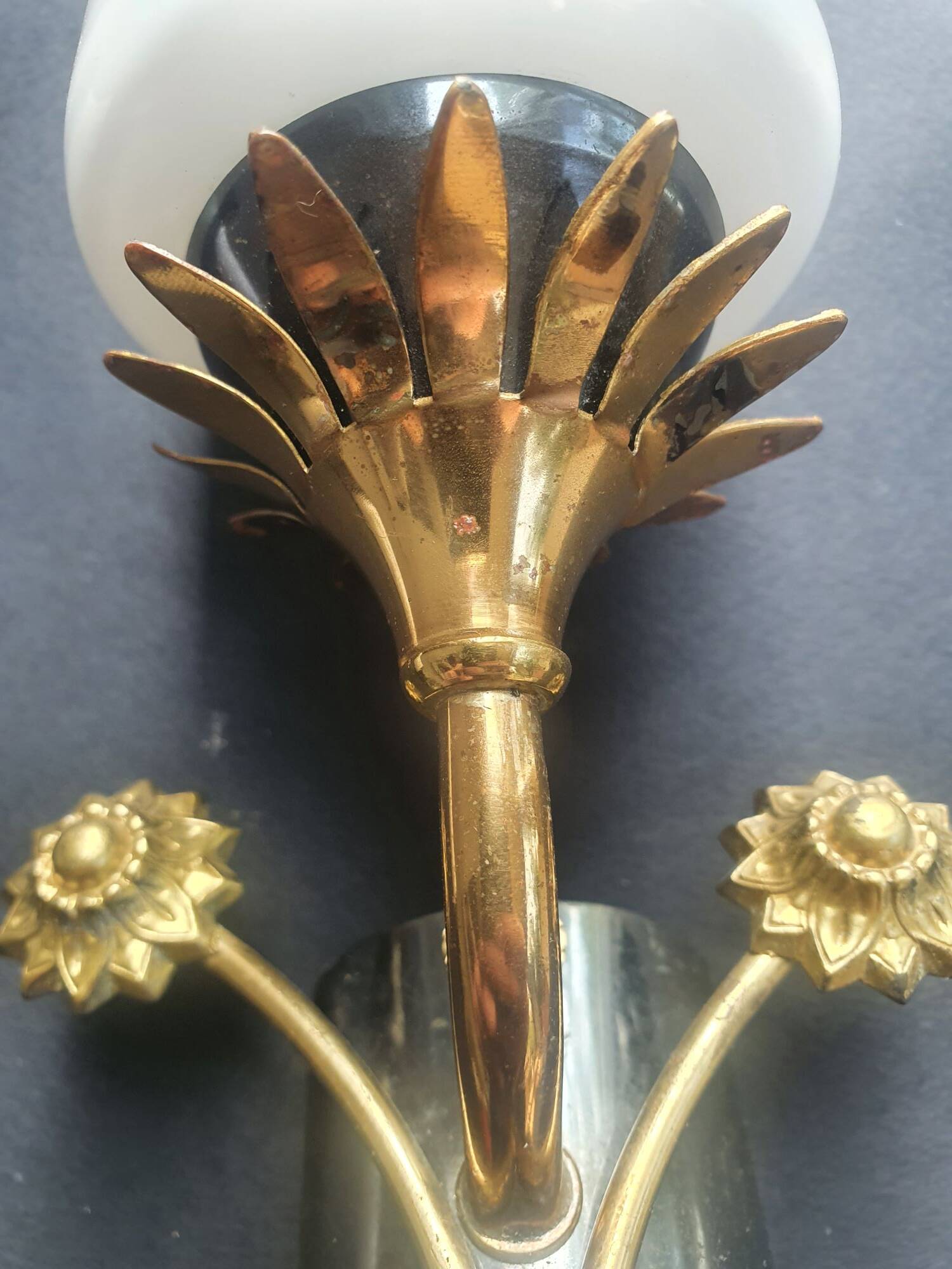 Pair of Art Deco wall sconces from the 1960s.