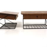 Set of 2 wall shelves in teak, Sweden, 1950.