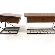 Set of 2 wall shelves in teak, Sweden, 1950.