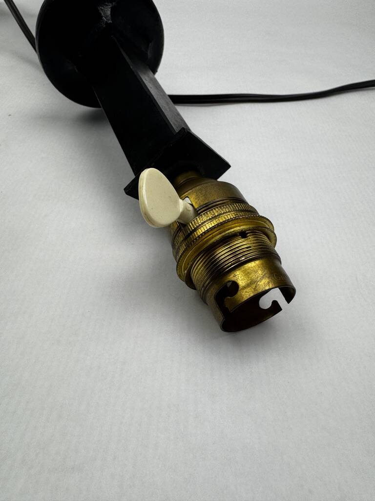 Black wrought iron lamp base, in the style of Jean-Pierre Ryckaert, circa 1950-1960