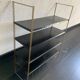Vintage 1960 String wall shelf black and gold - 60 x 48 cm
