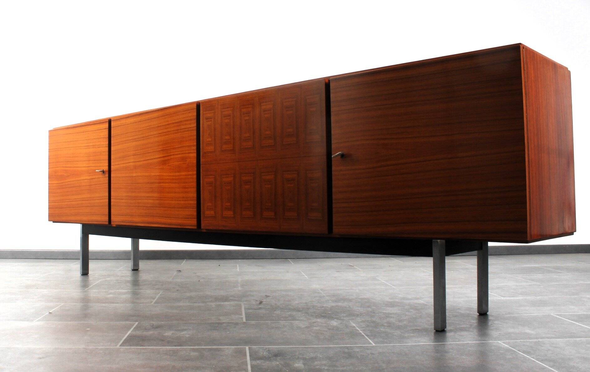 Vintage rosewood veneer sideboard by Musterring International, 1960s