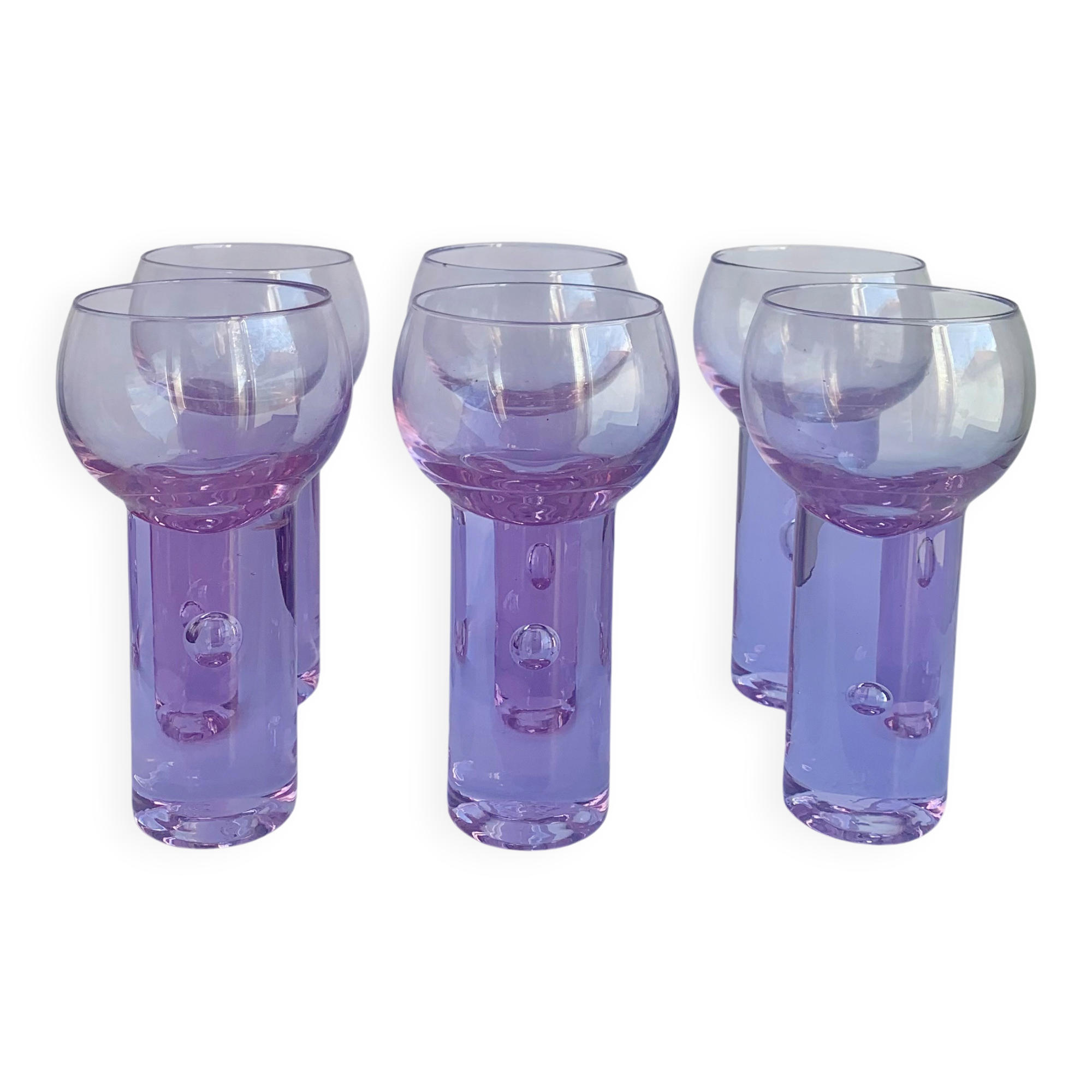 Ensemble de 6 verres Alexandrit conçus par Sergio Asti pour Arnolfo di Cambio.