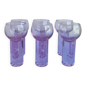 Ensemble de 6 verres Alexandrit conçus par Sergio Asti pour Arnolfo di Cambio.