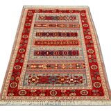 Vintage Style Red Kilim Rug Wool Handmade Tribal Flatweave 167x108cm