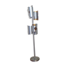 Vintage space age floor lamp in brushed aluminum 6 lights 1970s