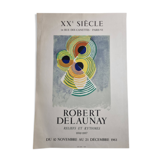 Original lithographic poster after Robert Delaunay, "Reliefs and Rythmes", 1961, 39 x 57 cm