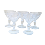 5 wine glasses stamped St. Louis crystal
