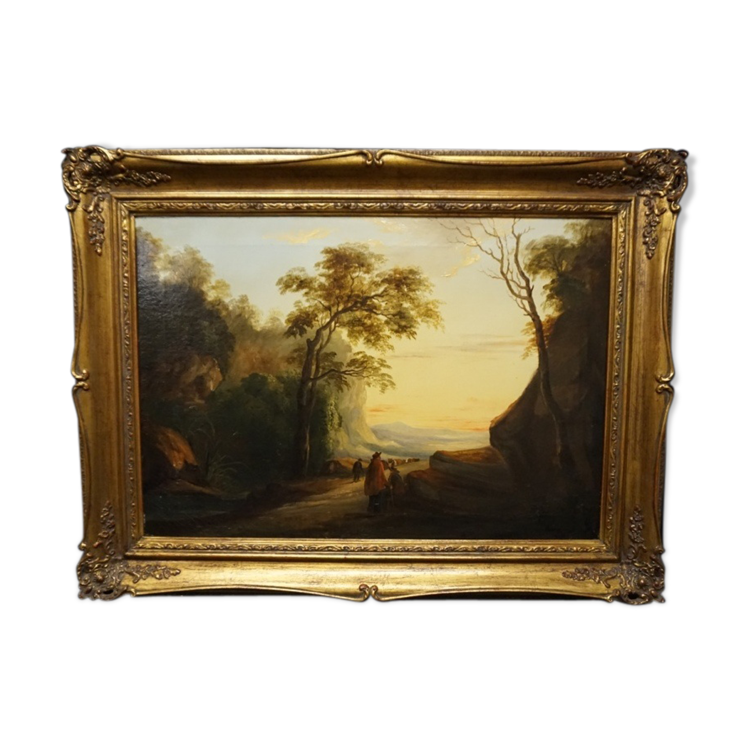 Landscape. Oil on a wooden panel.
