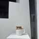 Small two-tone white and brown pitcher Made in China