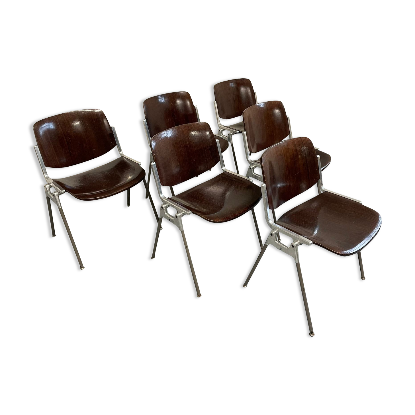 Set of 6 DSC106 dining chairs by Giancarlo Piretti for Castelli