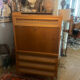 Vintage wooden and rattan secretary