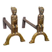 Pair of bronze andirons Anton Prinner 1930