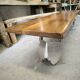 Walnut and stainless steel bench, 1980