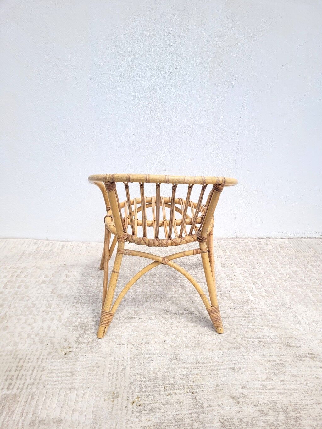 Small vintage rattan children's armchair
