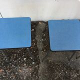 4 stools in blue formica 60s
