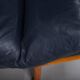 Danish teak and navy blue leather 3-seater sofa from Komfort, 1970s