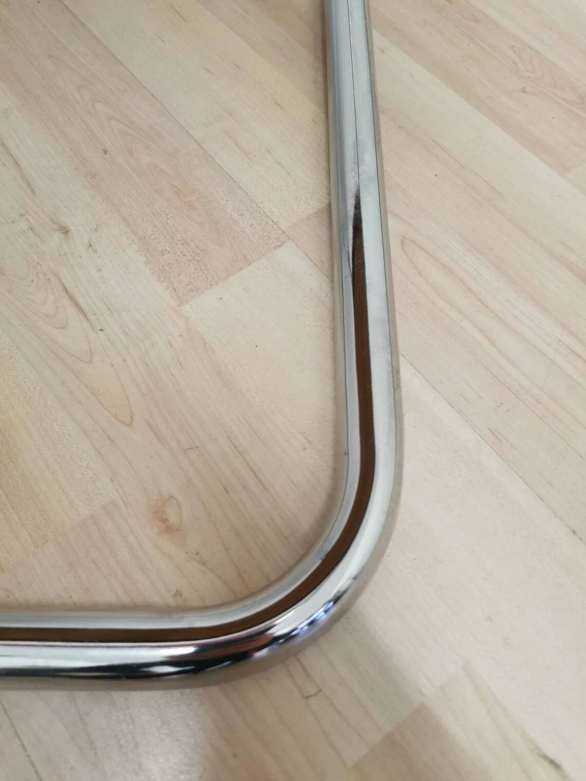 Set of 2 Dining Chair: Red Fabric, Tubular Frame, Retro 1970s