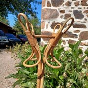 Vintage coat rack in bamboo and rattan