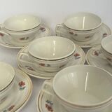 6 cups and saucers - Porcelor Babel Ceranord Saint Amand