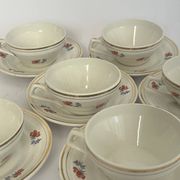 6 cups and saucers - Porcelor Babel Ceranord Saint Amand