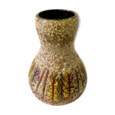 Ceramic vase of accolay, primitive abstract decor
