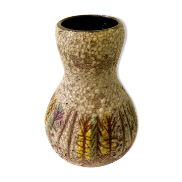 Vase en céramique de accolay ,decor abstrait primitif